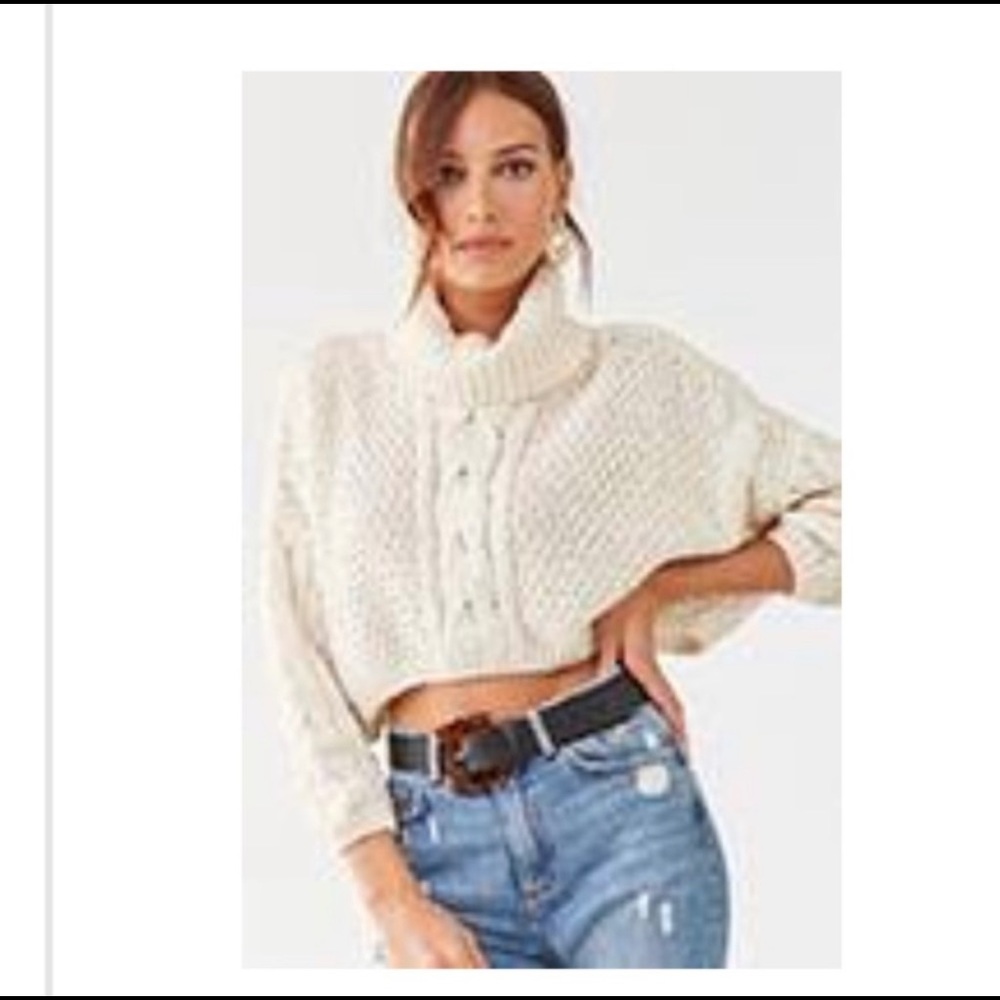 Cropped turtleneck sweater